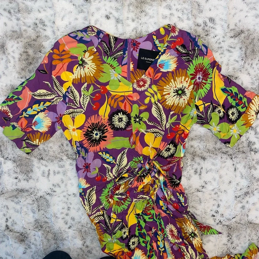 ๐ NWT Le Superbe | Floral Gypsy Muse Midi Dress | Cherry Lotus Land ๐ Revolve - Picture 9 of 16